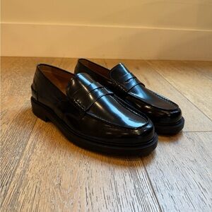 Zara Black Leather Loafers
